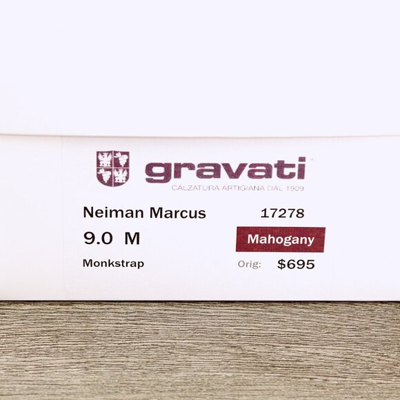 $695 Neiman Marcus GRAVATI Monkstrap 9 M Mahogany 17278 * add $15 new Trees - Picture 13 of 15